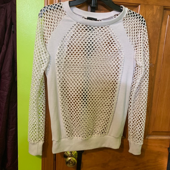 Rue21 Sweaters - Rue21 White See Through Hole Shirt